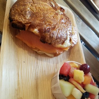 Frenchies Cafe - Salmon and Cheese breakfast Croissant (no egg this time) - French Near Me - Key West, Florida Frenchies Cafe - Salmon and Cheese breakfast Croissant (no egg this time) - French Near Me - Key West, Florida