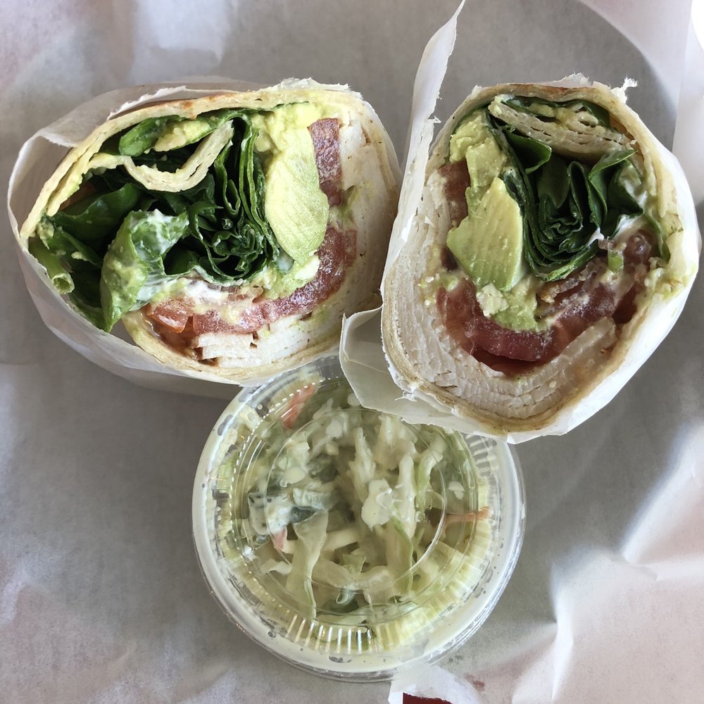 Karma Juice Bar & Eatery - Turkey sandwich with gluten free wrap and coleslaw - Juice Bars & Smoothies Near Me - Clearwater, Florida Karma Juice Bar & Eatery - Turkey sandwich with gluten free wrap and coleslaw - Juice Bars & Smoothies Near Me - Clearwater, Florida