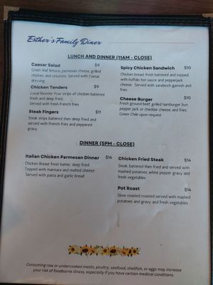 Menu photo 6 Esther's Family Diner Fort Sumner, NM