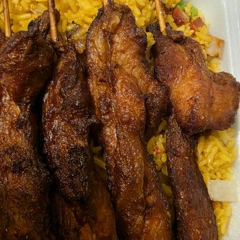 China Lite Restaurant - The Chicken on a Stick on top of the Pork Fried Ricd was plumpy, juicy, and delicious! - Chinese Near Me - Roanoke, Virginia