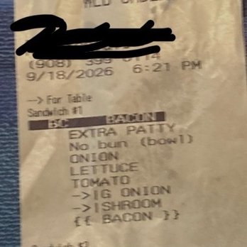Five Guys - Receipt - Burgers Near Me - Chester, New Jersey Five Guys - Receipt - Burgers Near Me - Chester, New Jersey