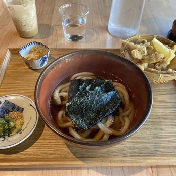 Zaru - Vegetarian Nori Udon, tempura sweet potato and mushrooms - Japanese Near Me - Orlando, Florida Zaru - Vegetarian Nori Udon, tempura sweet potato and mushrooms - Japanese Near Me - Orlando, Florida
