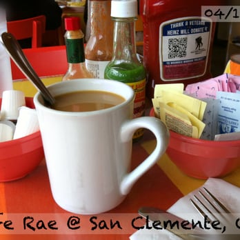 Cafe Rae - Coffee ($2.50) - In back ground, habanero, Tabasco & Tapatio sauces - Breakfast & Brunch Near Me - San Clemente, California Cafe Rae - Coffee ($2.50) - In back ground, habanero, Tabasco & Tapatio sauces - Breakfast & Brunch Near Me - San Clemente, California