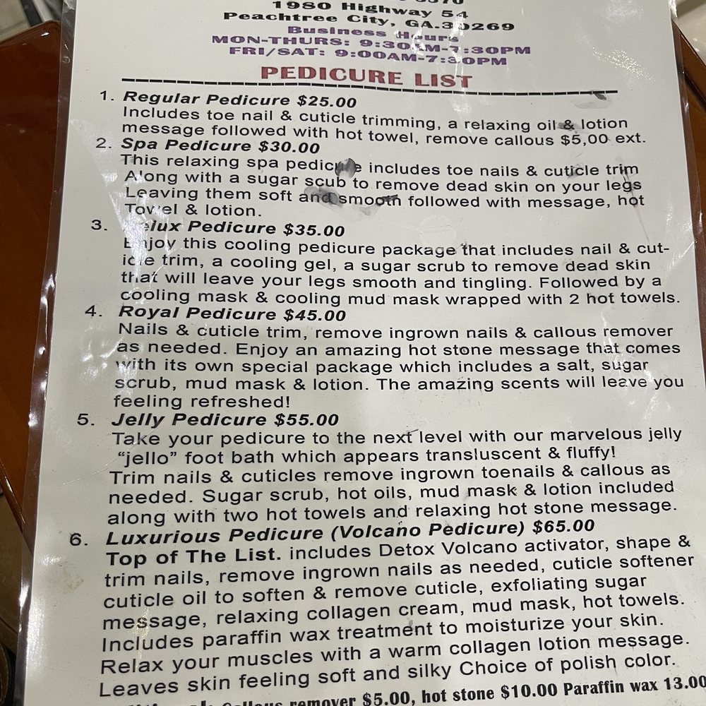 Mary Nails - Pedicure menu - Nail Salons Near Me - Peachtree City, Georgia Mary Nails - Pedicure menu - Nail Salons Near Me - Peachtree City, Georgia