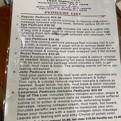 Mary Nails - Pedicure menu