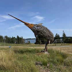 Turner Farm - Cool iron and wood swordfish sculpture. oh! swordfish was on the menu. i'm not a swordfish fan. it was DELICIOUS!
