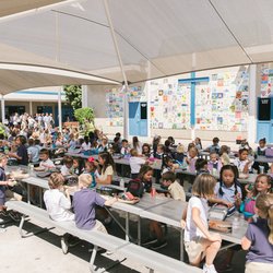 Huntington Christian School - Lunch time in our shad covered lunch area.
