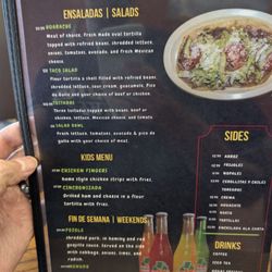 Salads, kids menu, sides... Notice how to get anything v3geterian or v3gan modifications must be made (all rice has chicken stock)