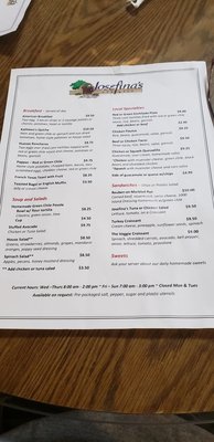 Menu photo 2 Josefina's Old Gate Mesilla, NM