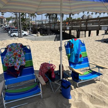 Beach Bros Sharing - Our rental set-up. - Beach Equipment Rentals Near Me - Costa Mesa, California