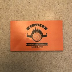 Bullocks Logging and Tree Service - Business card