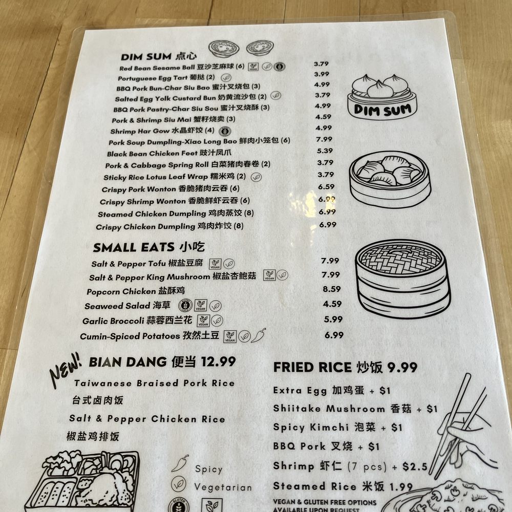 The food menu!