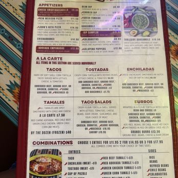 Los Dos Molinos - Menu as of 3/28/26 - Mexican Near Me - Mesa, Arizona