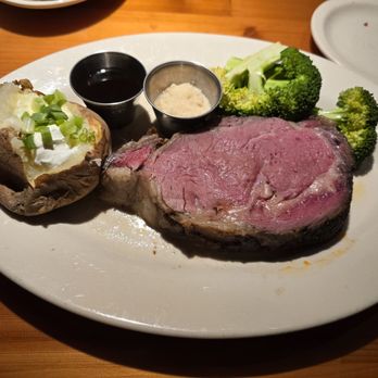 Black Angus Steakhouse - Prime rib with loaded baked potato and broccoli - Steakhouses Near Me - Citrus Heights, California Black Angus Steakhouse - Prime rib with loaded baked potato and broccoli - Steakhouses Near Me - Citrus Heights, California