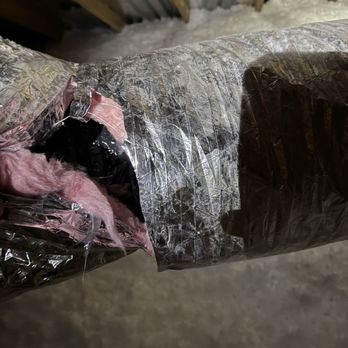 Koala Insulation - Duct totally severed through vapor barrier, insulation, and inner duct liner. - Insulation Installation Near Me - Pearland, Texas Koala Insulation - Duct totally severed through vapor barrier, insulation, and inner duct liner. - Insulation Installation Near Me - Pearland, Texas