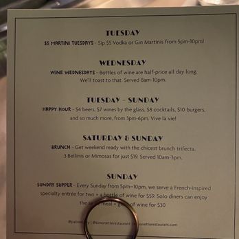 Simonette - Misleading happy hour menu - French Near Me - Culver City, California Simonette - Misleading happy hour menu - French Near Me - Culver City, California