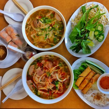 Pho Saigon - Spring and Summer rolls, Large spicy house special (all the meats) Pho with extra tendon and... I forgot what the other one was :D - Vietnamese Near Me - West Palm Beach, Florida