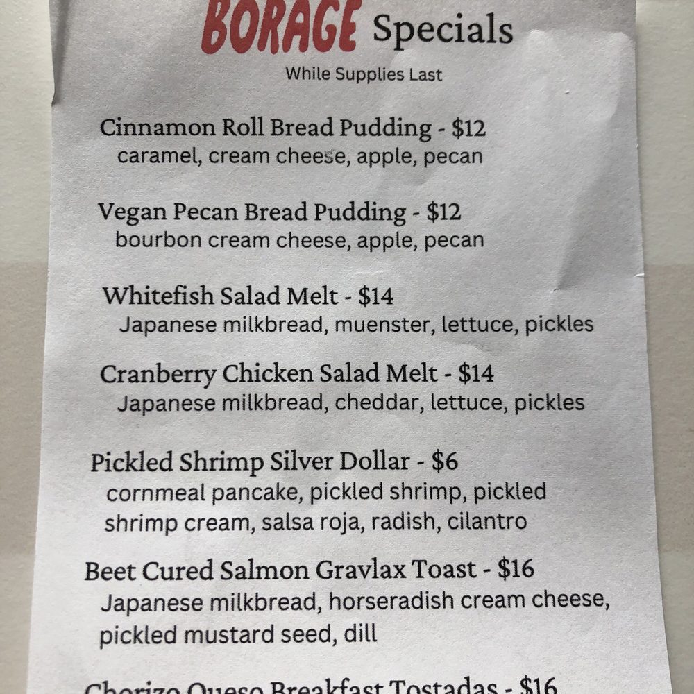Borage - Specials - Breakfast & Brunch Near Me - Indianapolis, Indiana