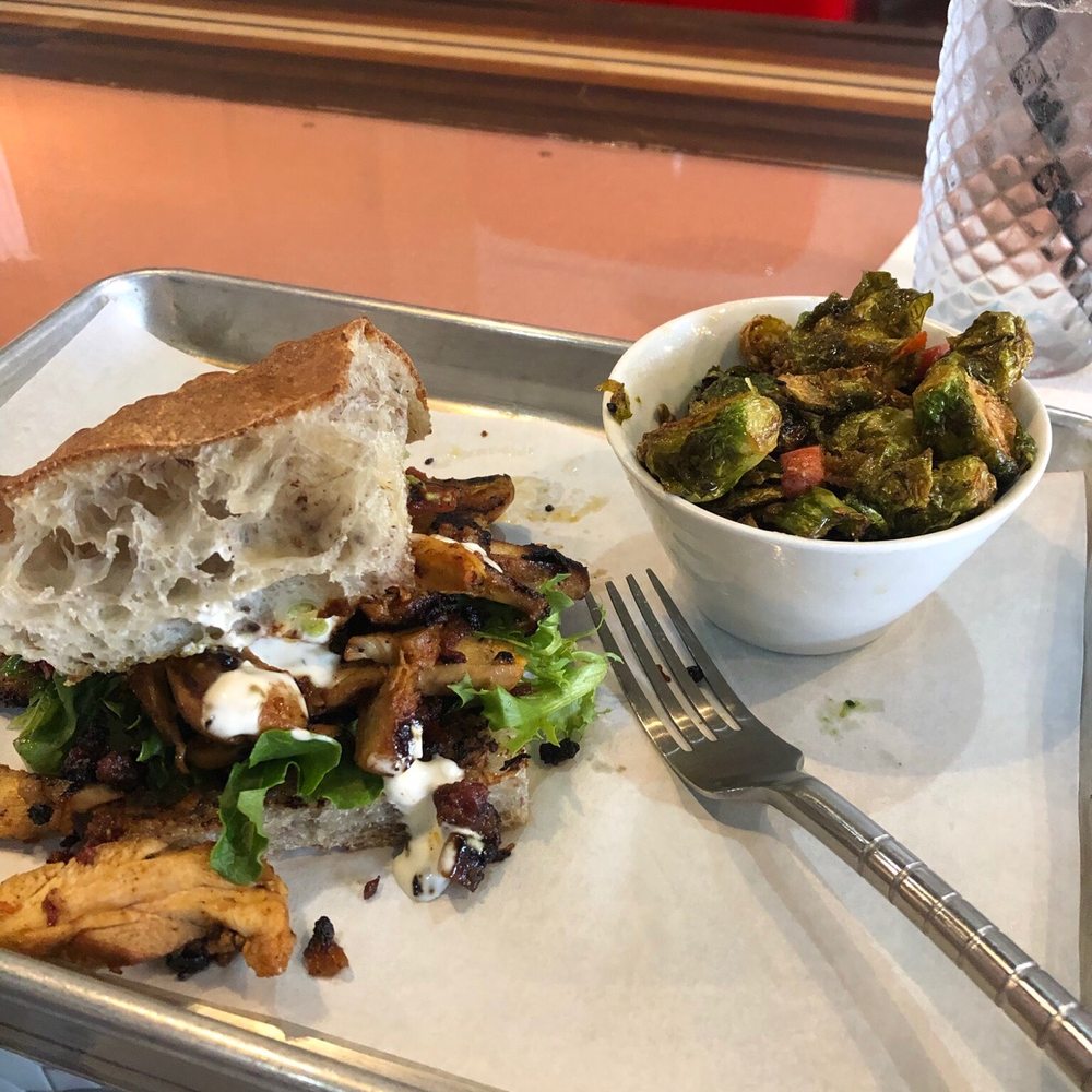 Kounter - OG Chix Sammie with Asian Brussels on the side. - New American Near Me - Rock Hill, South Carolina Kounter - OG Chix Sammie with Asian Brussels on the side. - New American Near Me - Rock Hill, South Carolina