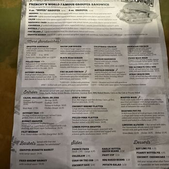Frenchys Outpost Bar & Grill - Menu - Bars Near Me - Dunedin, Florida