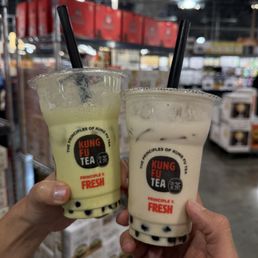 Honey Dew and Peach Boba Milk Teas Honey Dew and Peach Boba Milk Teas