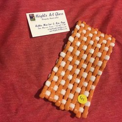 Art Squared - The laid back older gents here had modern pieces & a few vintage looks; I fell for this one that looks exactly like an 80s potholder kit.