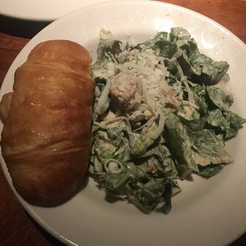 Charleston's - PHENOMENAL caesar salad, which also comes with a honey glazed croissant - American Near Me - Tulsa, Oklahoma
