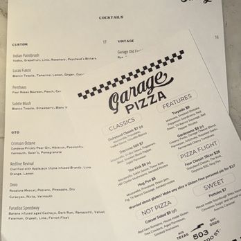Garage - Menu - Cocktail Bars Near Me - Austin, Texas