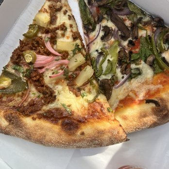 Purgatory Pizza - Pineapple Express slice and veggie slice - Pizza Near Me - Los Angeles, California
