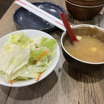 Cha Cha Sushi - House Salad and Miso soup - Sushi Bars Near Me - San Jose, California