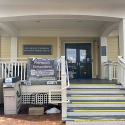Piermont Public Library - The entrance with book drop off bins