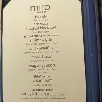 Miro Kaimuki - Menu - Asian Fusion Near Me - Honolulu, Hawaii