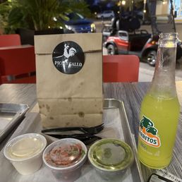 Chip and White Queso Dip, Fresh Guacamole and salsa Chip and White Queso Dip, Fresh Guacamole and salsa