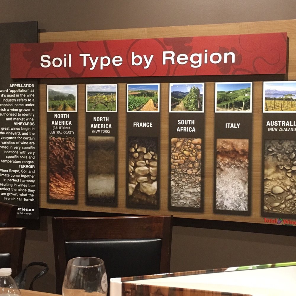 Total Wine & More - "Discover Spain & Portugal" Sip & Mingle Event on 5/12/2016 - Interesting information board about regional soil types - Beer, Wine & Spirits Near Me - West Orange, New Jersey