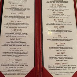Drink menu