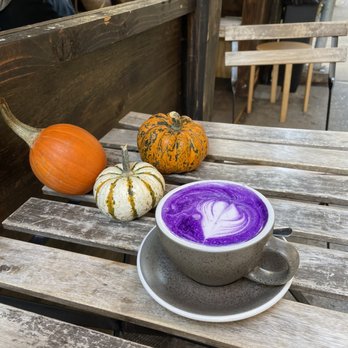 Urban Backyard - Ube Latte - Coffee & Tea Near Me - New York, New York Urban Backyard - Ube Latte - Coffee & Tea Near Me - New York, New York