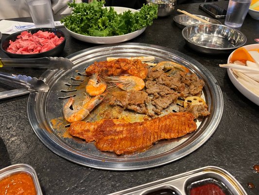 Honey Pig Hot Pot + Korean BBQ by null