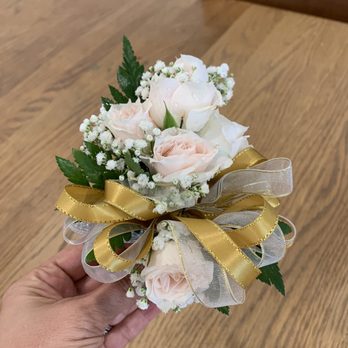 Omel Flowers and Creations - Corsage with gold ribbons - Florists Near Me - Hialeah, Florida Omel Flowers and Creations - Corsage with gold ribbons - Florists Near Me - Hialeah, Florida