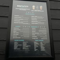 Brevity Coffee - Main menu