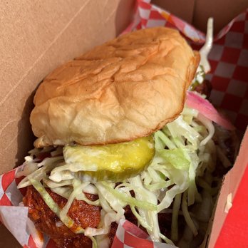 Downlow Chicken Shack - Classic downlow burger! - Chicken Shop Near Me - Vancouver, British Columbia