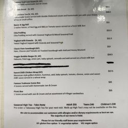 The Teahouse - Menu