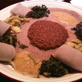 Lucy Ethiopian Cafe - vegetarian combos #1 and #2 - Ethiopian Near Me - Boston, Massachusetts