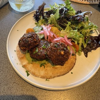 The Table at Crate - Salad with - Chickpea Patties the best vegetarian . still thinking about it - New American Near Me - Oak Brook, Illinois The Table at Crate - Salad with - Chickpea Patties the best vegetarian . still thinking about it - New American Near Me - Oak Brook, Illinois