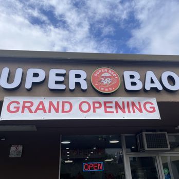 Super Bao - Store front with Grand Opening sign still displayed (we are in April and they opened on January 1!). - Dim Sum Near Me - Mountain View, California