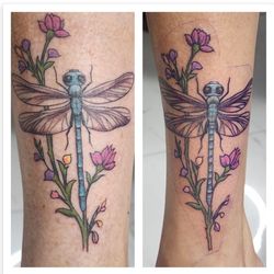 Spa City Ink - Dragonfly and flowers