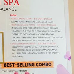 Zen Haven Spa - Menu/pricing