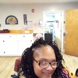 I just got my hair done in the beauty shop from the stylist my mom brought in, The stylist comes on Tuesday only. My stylist came Thursday
