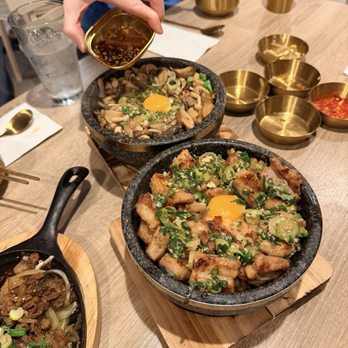 Bibimboom - Mushroom cloud and pork and scallion bibimbap - Korean Near Me - San Diego, California Bibimboom - Mushroom cloud and pork and scallion bibimbap - Korean Near Me - San Diego, California