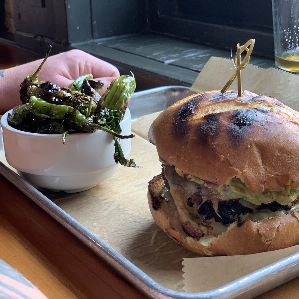 BakeChop - Left hand burger with a side of peppers - Coffee & Tea Near Me - Deland, Florida BakeChop - Left hand burger with a side of peppers - Coffee & Tea Near Me - Deland, Florida