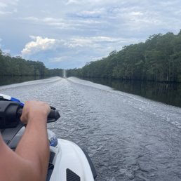 Jet skis along the inter coastal waterway Jet skis along the inter coastal waterway